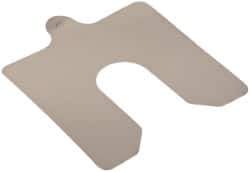 Made in USA - 20 Piece, 4 Inch Long x 4 Inch Wide x 0.001 Inch Thick, Slotted Shim Stock - Stainless Steel, 1-1/4 Inch Wide Slot - Exact Tool & Supply