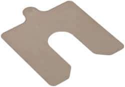 Made in USA - 10 Piece, 4 Inch Long x 4 Inch Wide x 0.015 Inch Thick, Slotted Shim Stock - Stainless Steel, 1-1/4 Inch Wide Slot - Exact Tool & Supply