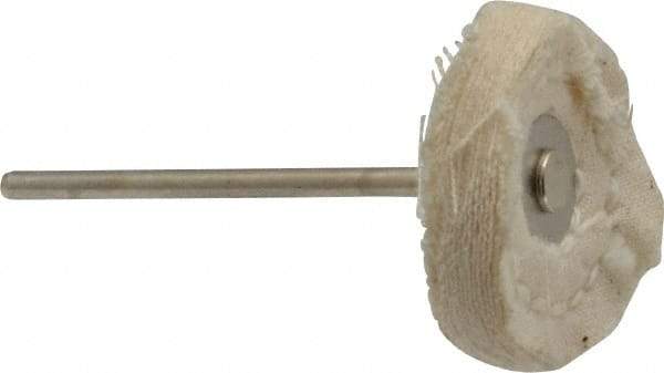 Made in USA - 1" Diam x 1/4" Thick, Mounted Polishing Wheel - Fine Grade, 3/32" Shank Diam - Exact Tool & Supply