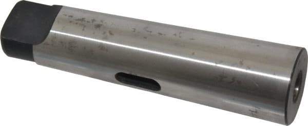 Interstate - MT1 Inside Morse Taper, MT4 Outside Morse Taper, Standard Reducing Sleeve - Soft with Hardened Tang, 1/4" Projection, 124mm OAL, 31.6mm Body Diam - Exact Tool & Supply