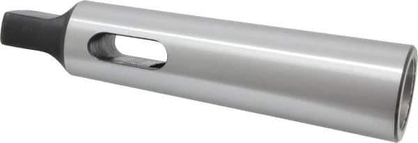Interstate - MT3 Inside Morse Taper, MT4 Outside Morse Taper, Standard Reducing Sleeve - Soft with Hardened Tang, 3/4" Projection, 140mm OAL, 32.4mm Body Diam - Exact Tool & Supply