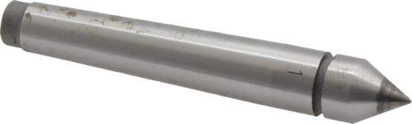 Value Collection - 0.48" Head Diam, Carbide-Tipped Steel Standard Point Solid Dead Center - 1MT Morse Taper, 0.48" Point Diam, 3.15" OAL - Exact Tool & Supply