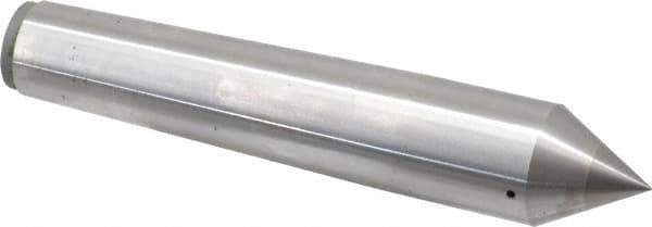 Made in USA - Carbide-Tipped Alloy Steel Standard Point Solid Dead Center - 3MT Morse Taper, 5-1/4" OAL - Exact Tool & Supply