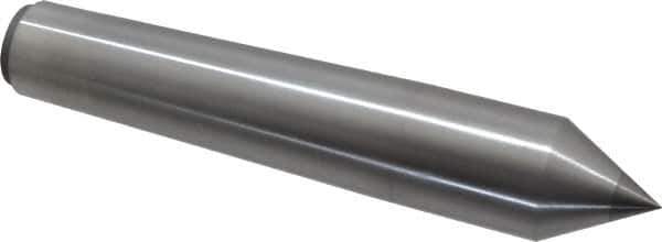 Made in USA - Carbide-Tipped Alloy Steel Standard Point Solid Dead Center - 4MT Morse Taper, 6-3/4" OAL - Exact Tool & Supply