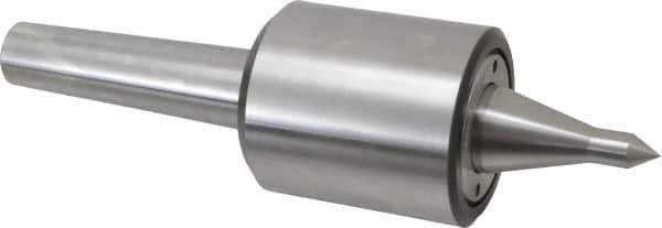 Riten - MT4 Taper Shank, 2-7/8" Head Diam 1,100 Lb Capacity Live Center - 5,500 Max RPM, 3-5/16" Head Length, 1/2" Point Diam, 2-1/2" Point Len, 1,100 Lb Max Workpc, 15/16" Tip Diam, Long Point - Exact Tool & Supply