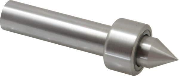 Riten - Straight Shank, 1-1/4" Head Diam 1,500 Lb Capacity Live Center - 1,000 Max RPM, 3/4" Long Case, 1/2" Point Diam, 9/16" Point Len, 440 Lb Max Workpiece, Standard Point - Exact Tool & Supply