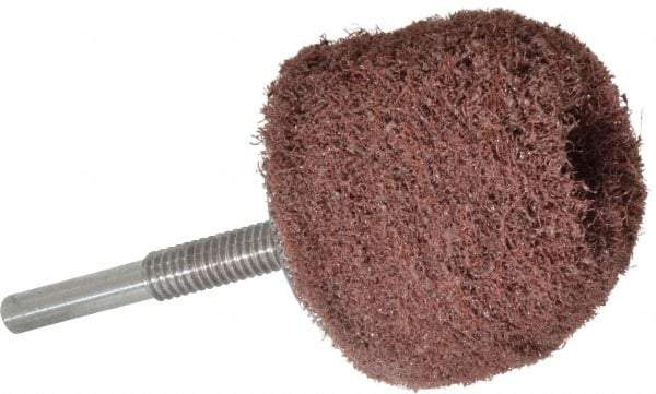 Superior Abrasives - 2" Diam x 2" Thick, Mounted Polishing Wheel - Medium Grade, 1/4" Shank Diam - Exact Tool & Supply