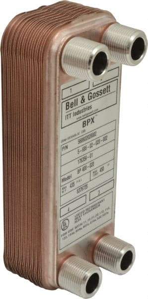 Bell & Gossett - Inch, Brazed Plate Heat Exchanger - Max psi, °F Max," Wide x" High x" Deep - Exact Tool & Supply