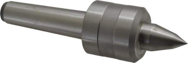 Value Collection - MT3 Taper Shank, 1.775" Head Diam Live Center - 1.7" Head Length, 7/8" Point Diam, 1.4" Point Len, 661 Lb Max Workpc, 6.45" OAL, Long Point - Exact Tool & Supply