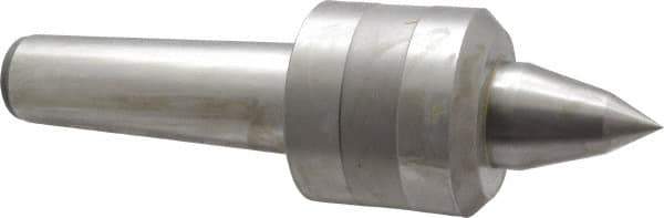 Value Collection - MT5 Taper Shank, 3.1" Head Diam Live Center - 2-3/4" Head Length, 1.575" Point Diam, 2-1/2" Point Len, 1,763 Lb Max Workpc, 10.6" OAL, Long Point - Exact Tool & Supply