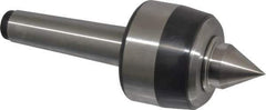 Royal Products - MT3 Taper Shank, 2.33" Head Diam 4,870 Lb Capacity Live Center - 5,000 Max RPM, 1-3/4" Head Length, 1" Point Diam, 1.22" Point Len, 970 Lb Max Workpc, 6-13/32" OAL, Standard Point - Exact Tool & Supply