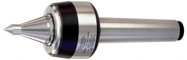 Royal Products - MT6 Taper Shank, 4" Head Diam 8,420 Lb Capacity Live Center - 3,500 Max RPM, 3.15" Head Length, 2" Point Diam, 3" Point Len, 2,420 Lb Max Workpc, 13-29/32" OAL, 3/4" Tip Diam, Long Point - Exact Tool & Supply