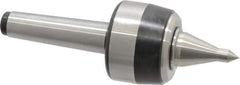 Royal Products - MT3 Taper Shank, 2.33" Head Diam 4,640 Lb Capacity Live Center - 5,000 Max RPM, 1-3/4" Head Length, 1" Point Diam, 1.86" Point Len, 740 Lb Max Workpc, 7-1/16" OAL, 3/8" Tip Diam, Long Point - Exact Tool & Supply