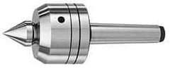 Royal Products - MT4 Taper Shank, 3-1/2" Head Diam 2,880 Lb Capacity Live Center - 3,500 Max RPM, 2.64" Head Length, 1-1/2" Point Diam, 1.79" Point Len, 1,070 Lb Max Workpc, 9" OAL, Changeable Standard Point - Exact Tool & Supply