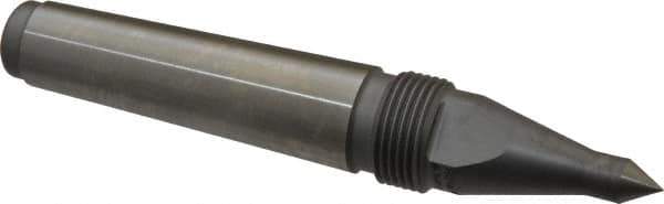Royal Products - 0.938" Head Diam, Hardened Steel Long Point Solid Dead Center - 3MT Morse Taper, 0.38" Point Diam, 0.63" Point Length, 5-15/16" OAL - Exact Tool & Supply