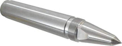 Royal Products - 1.231" Head Diam, Carbide-Tipped Steel Long Point Solid Dead Center - 4MT Morse Taper, 1/2" Point Diam, 7-5/16" OAL - Exact Tool & Supply