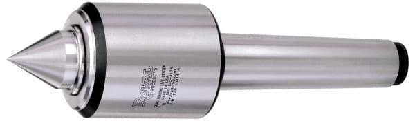 Royal Products - MT5 HD Taper Shank, 3.82" Head Diam 5,300 & 10,540 Lb Capacity Live Center - 3,000 Max RPM, 3.89" Head Length, 2" Point Diam, 2.31" Point Len, 5,240 Lb Max Workpc, 11-13/16" OAL, Standard Point - Exact Tool & Supply