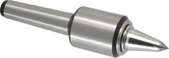 Royal Products - MT3 Taper Shank, 1.7" Head Diam 830 Lb Capacity Carbide Tipped Live Center - 12,000 Max RPM, 2.12" Head Length, 7/8" Point Diam, 1-3/4" Point Len, 180 Lb Max Workpc, 7-23/32" OAL, 3/8" Tip Diam, Long Point - Exact Tool & Supply
