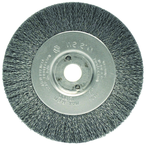 4" Diameter - 3/8-1/2" Arbor Hole - Crimped Steel Wire Straight Wheel - Exact Tool & Supply