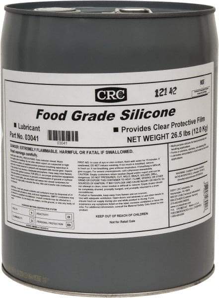 CRC - 5 Gal Pail Nondrying Film/Silicone Penetrant/Lubricant - Clear & White, -40°F to 400°F, Food Grade - Exact Tool & Supply