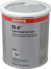 Loctite - 8 Lb Can High Temperature Anti-Seize Lubricant - Copper/Graphite, -29 to 1,800°F, Copper Colored, Water Resistant - Exact Tool & Supply
