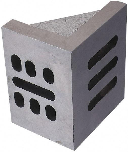 Interstate - 10" Wide x 6" Deep x 8" High Cast Iron Partially Machined Angle Plate - Slotted Plate, Through-Slots on Surface, Webbed, Single Plate - Exact Tool & Supply