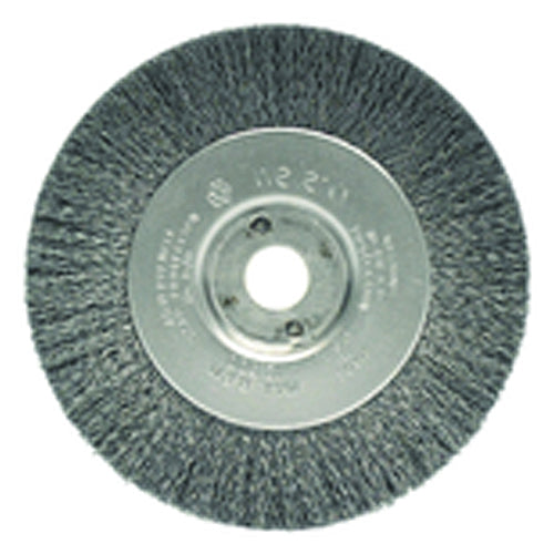 4″ Diameter-3/8″-1/2″ Arbor Hole - Crimped Steel Wire Straight Wheel - Exact Tool & Supply