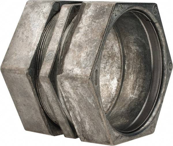 Thomas & Betts - 3" Trade, Die Cast Zinc Compression EMT Conduit Coupling - Noninsulated - Exact Tool & Supply