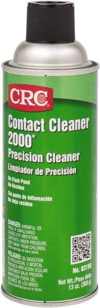 CRC - 13 Ounce Aerosol Contact Cleaner - 30,800 Volt Dielectric Strength, Nonflammable, Food Grade - Exact Tool & Supply