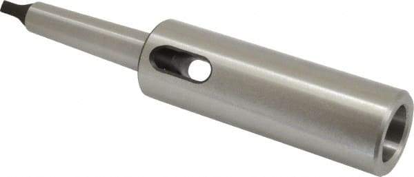 Interstate - MT3 Inside Morse Taper, MT2 Outside Morse Taper, Extension Morse Taper to Morse Taper - 7-3/4" OAL, Medium Carbon Steel, Soft with Hardened Tang - Exact Tool & Supply