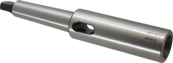 Interstate - MT4 Inside Morse Taper, MT4 Outside Morse Taper, Extension Morse Taper to Morse Taper - 10-1/2" OAL, Medium Carbon Steel, Soft with Hardened Tang - Exact Tool & Supply