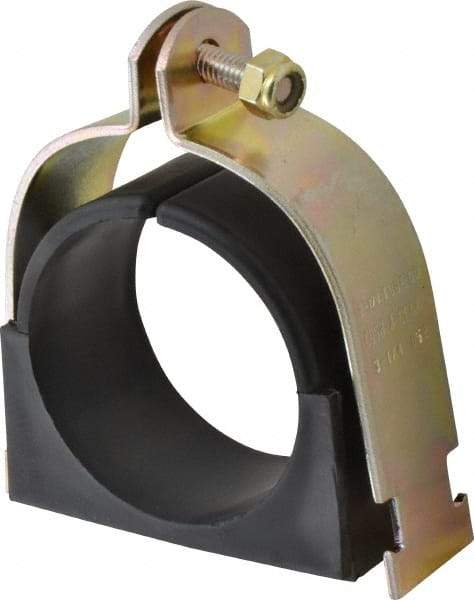 ZSI - 2-1/2" Pipe," Pipe Clamp with Cushion - Dichromate - Exact Tool & Supply