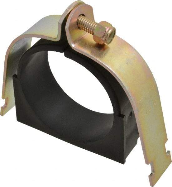 ZSI - 3" Pipe," Pipe Clamp with Cushion - Dichromate - Exact Tool & Supply