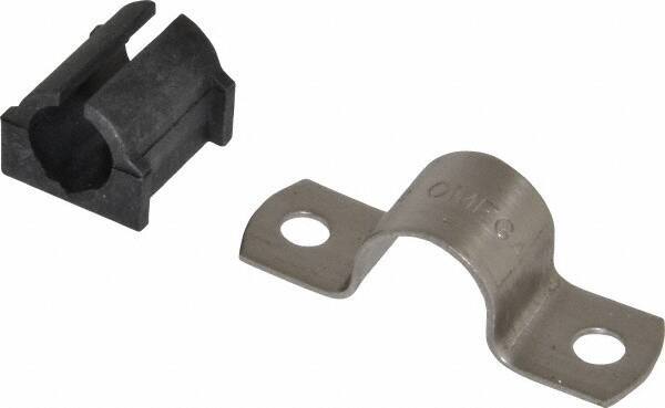 ZSI - 1/2" Tube, Grade 304 Stainless Steel, Tube Strap with Cushion - 2 Mounting Holes - Exact Tool & Supply