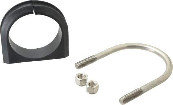 ZSI - 3" Pipe, Grade 316 Stainless Steel U Bolt Clamp with Cushion - 1" Panel Thickness - Exact Tool & Supply