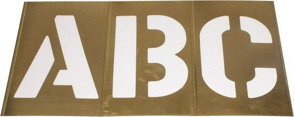 C.H. Hanson - 33 Piece, 10 Inch Character Size, Brass Stencil - Contains Letters - Exact Tool & Supply