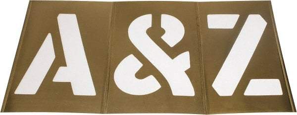 C.H. Hanson - 33 Piece, 12 Inch Character Size, Brass Stencil - Contains Letters - Exact Tool & Supply