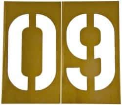 C.H. Hanson - 13 Piece, 12 Inch Character Size, Brass Stencil - Contains Numbers - Exact Tool & Supply