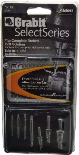 Alden - 7 Piece Screw Extractor/Drill Set - 17/64" Drive - Exact Tool & Supply