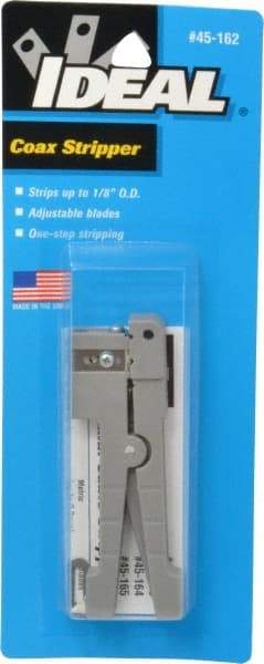 Ideal - Coaxial Wire Stripper - For Use with Cat5, CB Antenna Cable, SJ Cord, SJT Cord, SO Cord, Tightly Wrapped Stranded Cable, Twisted Pair Wire - Exact Tool & Supply