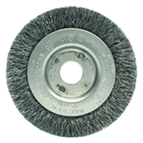 3″ Diameter-3/8″-1/2″ Arbor Hole - Crimped Steel Wire Straight Wheel - Exact Tool & Supply