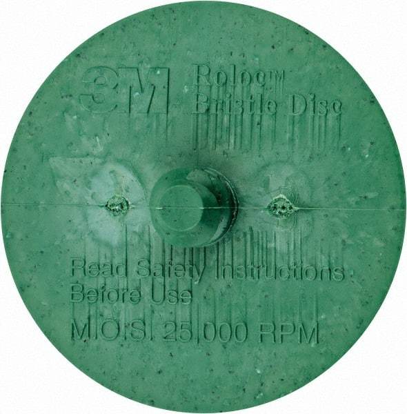 3M - 2" 50 Grit Ceramic Tapered Disc Brush - Coarse Grade, Type R Quick Change Connector, 5/8" Trim Length - Exact Tool & Supply