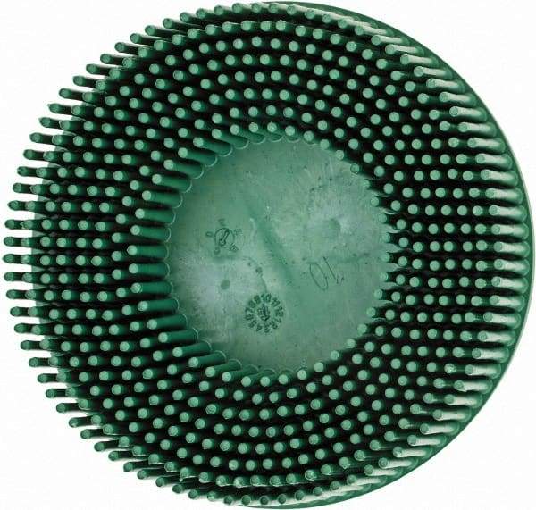 3M - 3" 50 Grit Ceramic Tapered Disc Brush - Coarse Grade, Type R Quick Change Connector, 5/8" Trim Length - Exact Tool & Supply