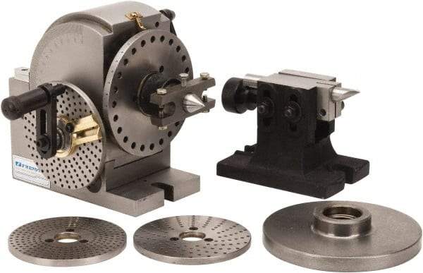 Interstate - Headstock Taper B&S 1, 1-1/2 - 8 Spindle Thread, Semi-Universal Dividing Head - 5.046" Centerline Height, 10-3/32" Swing, 9.96" Long x 6.42" Wide x 8.66" High - Exact Tool & Supply