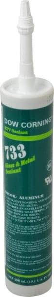Dow Corning - 10.1 oz Cartridge Silver RTV Silicone Joint Sealant - -70 to 350°F Operating Temp, 15 min Tack Free Dry Time, 24 hr Full Cure Time, Series 733 - Exact Tool & Supply