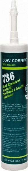 Dow Corning - 10.1 oz Cartridge Red RTV Silicone Joint Sealant - -85 to 500°F Operating Temp, 17 min Tack Free Dry Time, 24 hr Full Cure Time, Series 736 - Exact Tool & Supply