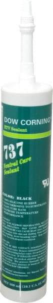 Dow Corning - 10.1 oz Cartridge Black RTV Silicone Joint Sealant - -85 to 350°F Operating Temp, 14 min Tack Free Dry Time, 24 hr Full Cure Time, Series 737 - Exact Tool & Supply