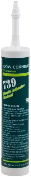 Dow Corning - 10.1 oz Cartridge Black RTV Silicone Joint Sealant - -49 to 392°F Operating Temp, 75 min Tack Free Dry Time, 24 to 72 hr Full Cure Time, Series 739 - Exact Tool & Supply