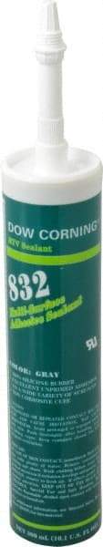Dow Corning - 10.1 oz Cartridge Gray RTV Silicone Joint Sealant - -67 to 300°F Operating Temp, 90 min Tack Free Dry Time, Series 832 - Exact Tool & Supply