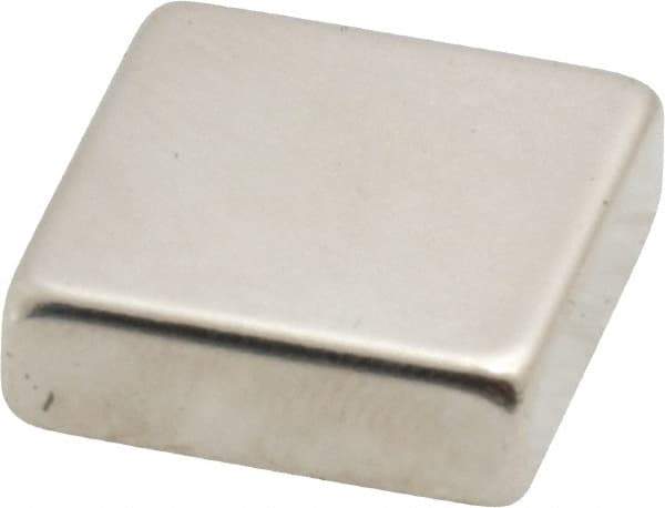 Eclipse - 16.5 Lb Max Holding Capacity Neodymium Rare Earth Block Magnet - 3/4" Long x 3/4" Wide x 1/4" High, 248°F Max Operating Temp - Exact Tool & Supply